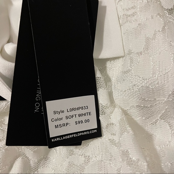 Karl Lagerfeld Paris Lace white Collar Blouse Size S. - Picture 14 of 16